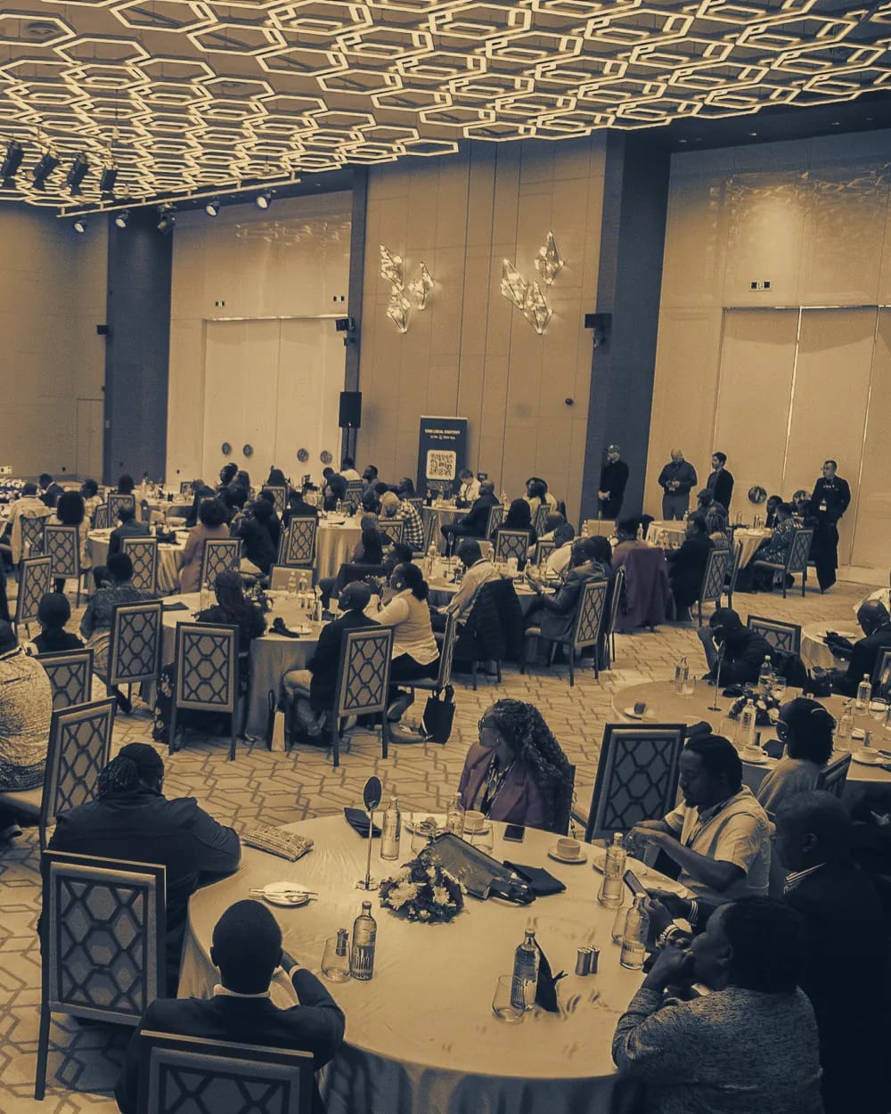 A full house at an Élevé Productions event, mid-session